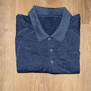 Lululemon Athletica Blue Polo Shirt Classic Knit